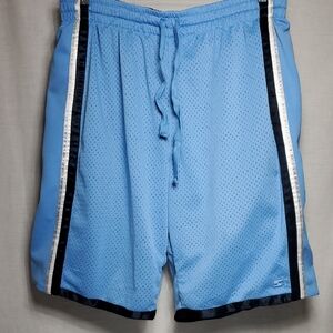 STARTER Reversible Light/Dark Blue Athletic Shorts with Black and White Stripes